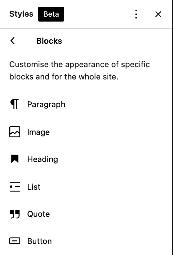Screenshot of WordPress CMS