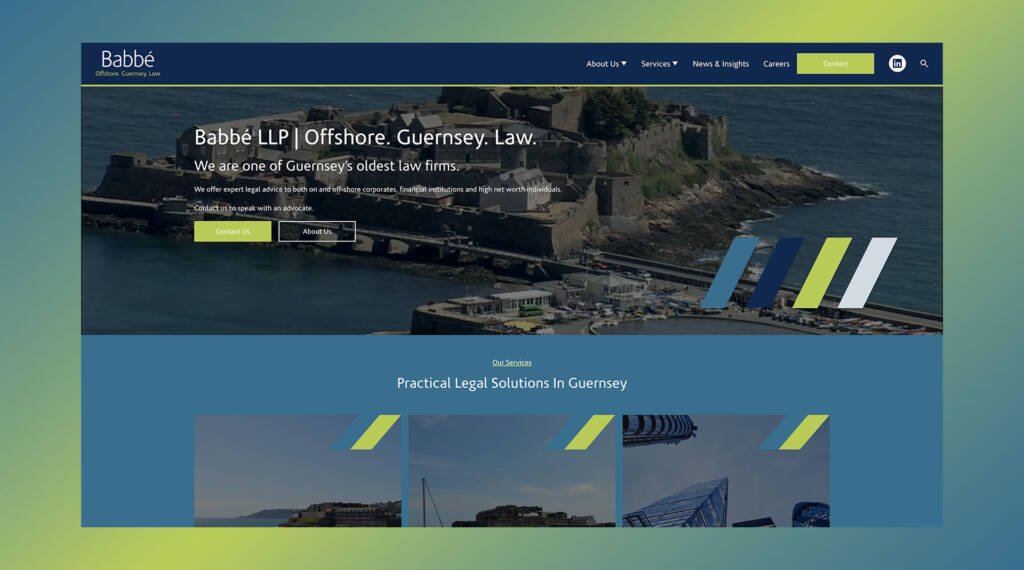 Babbé LLP, an offshore Guernsey law firm who used Wibble web design to design and build their website
