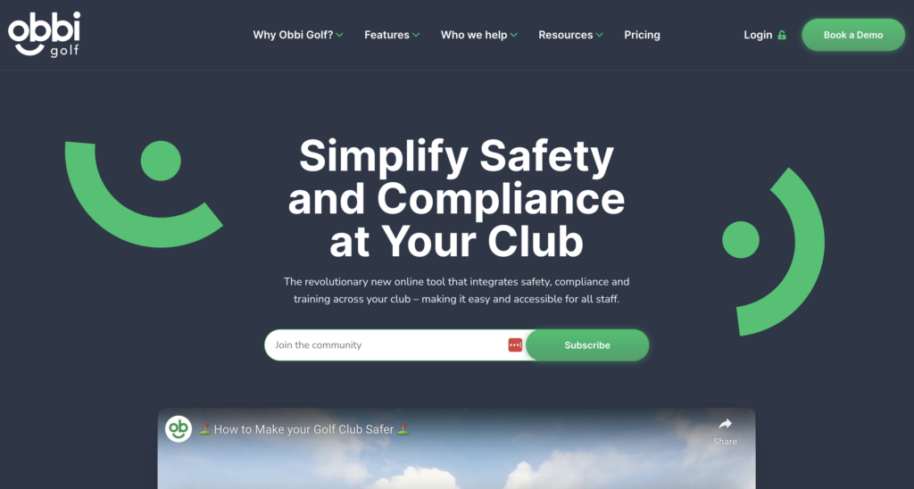 Obbi golf menu nav a good example of a mobile layout