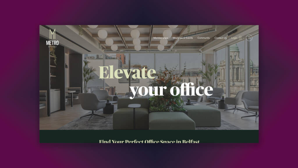 Image of metro office website homepage hero - One year a Wibbler - Sara Blog - Wibble Web Design & Development